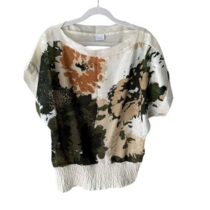 Suzy Shier White Boxy T-Shirt with Relaxed Fit Women’s M Shiny Dressy